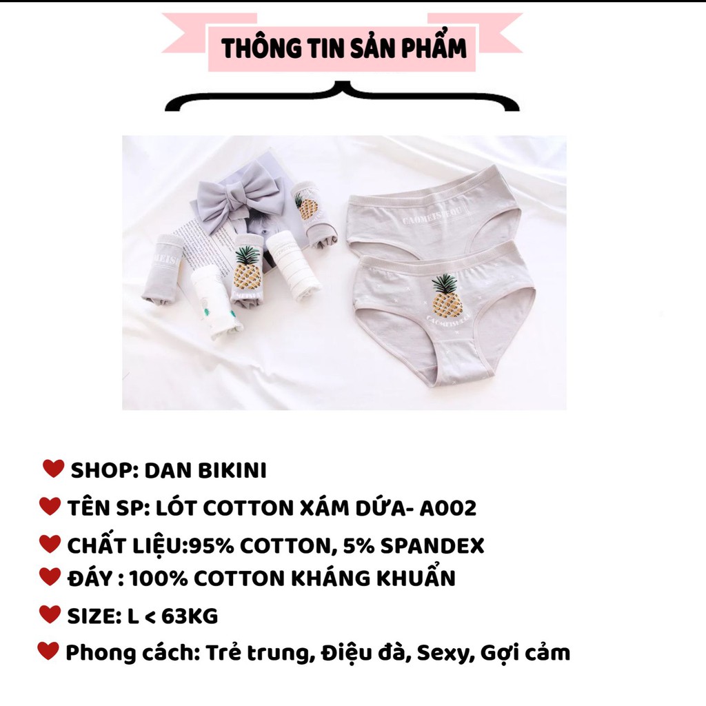 Quần Lót Nữ Cotton hoạ tiết hình quả dứa kháng khuẩn lên dáng sexy mẫu A002 | BigBuy360 - bigbuy360.vn