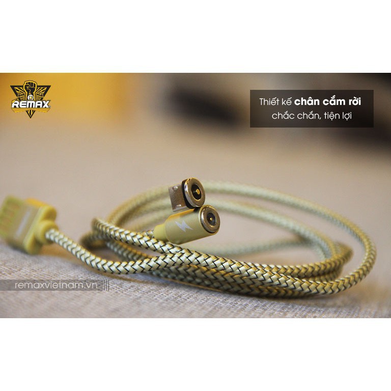 [BEST PRICE] Cáp sạc từ nam châm,bọc dù dây bện Remax RC - 095 ( Cổng Iphone và Android ) -HN
