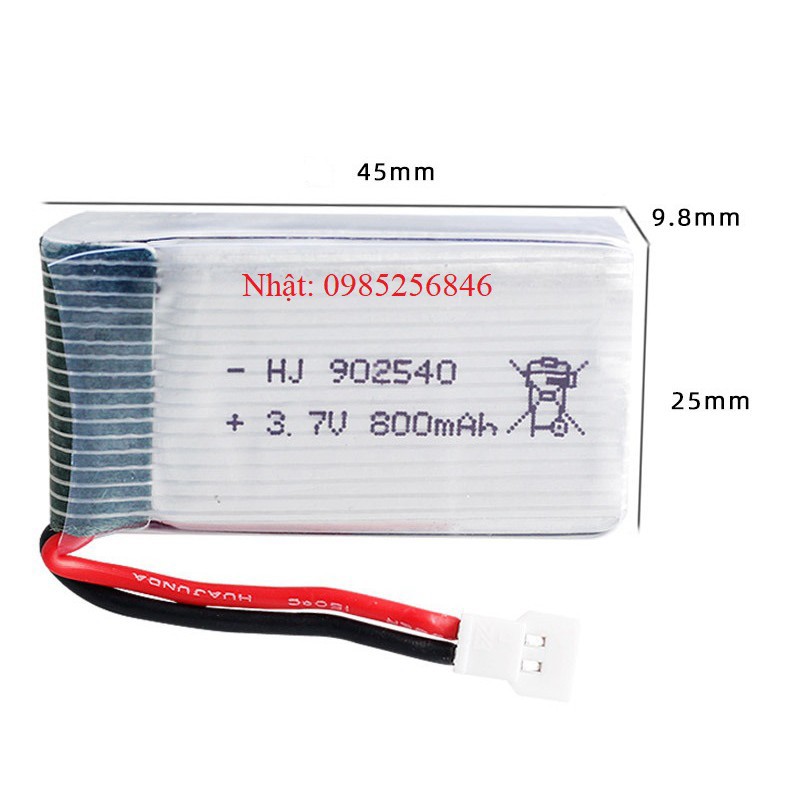 (NXT99) Pin 3.7V 800mah dung lượng cao dòng xả 25C ổn định dánh cho máy bay điều khiển từ xa, flycam drone mini