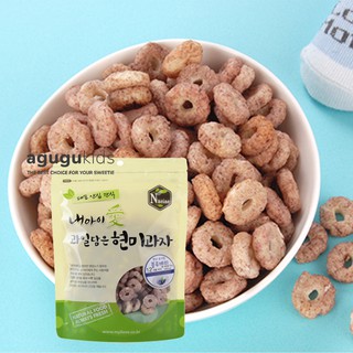 Bánh ăn dặm organic Hàn Quốc: 2 gạo lức rau của quả que và tròn + 1 lê/chuối/táo sấy