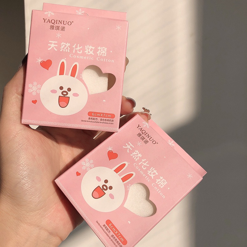 [Hàng mới về] Hộp 50 miếng bông tẩy trang YAQINUO cotton bằng vải không dệt mỏng tiết kiệm nước