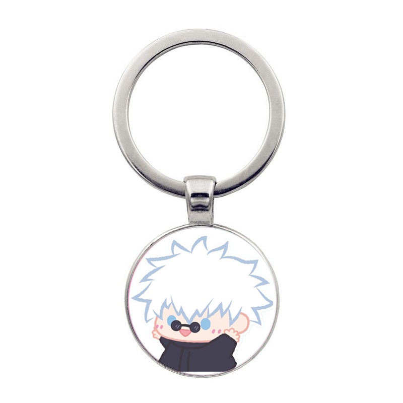 (30k) Móc khóa tròn kim loại in hình JUJUTSU KAISEN ver TẬP THỂ DỤC anime chibi xinh xắn độc đáo