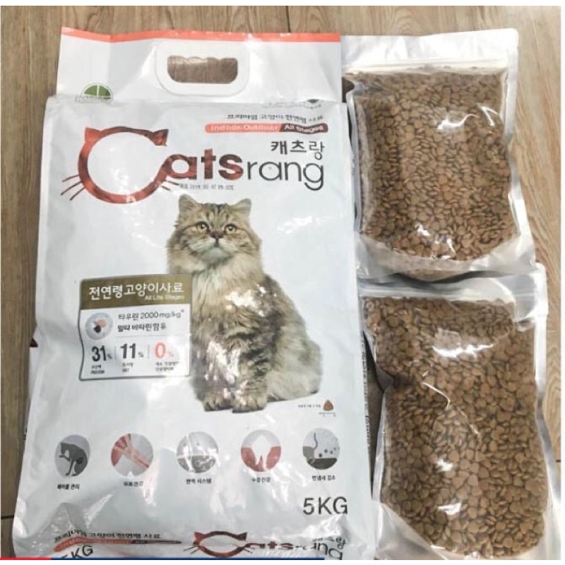 HẠT CÁM CATSRANG 5KG HỖ TRỢ TIÊU HOÁ TIÊU BÚI LÔNG CHO MÈO