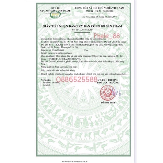 Nhung hươu ngừa lão hoá, chống loãng xương dành cho người lớn Cigapan Nga 60v