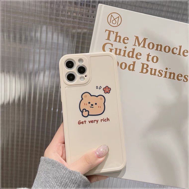 Ốp lưng iphone silicon gấu dễ thương cho Iphone 7 8 Plus SE X XS XS Max 11 12 13 Pro Max