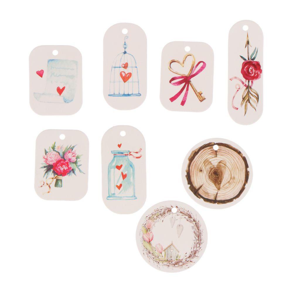 Set 50 Thẻ Giấy Kraft Gói Quà / Quà Valentine