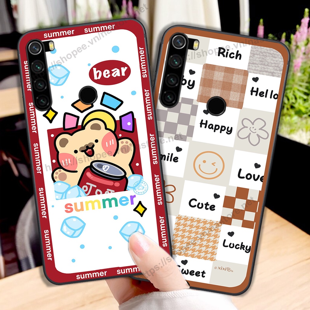 Ốp lưng Xiaomi Redmi Note 8 / Note 8 Pro trái tim gấu cute thể thao cá tính, giá rẻ