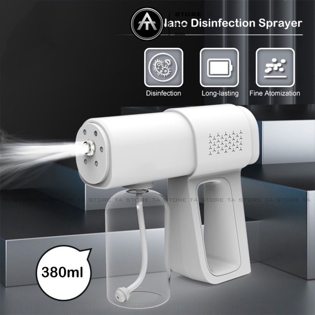 Máy Phun Xịt Khử khuẩn Sát Trùng Nano Cầm Tay K5 Pro Hàng Chuẩn In Laser 8 Mắt UV, phun xa 1.5m