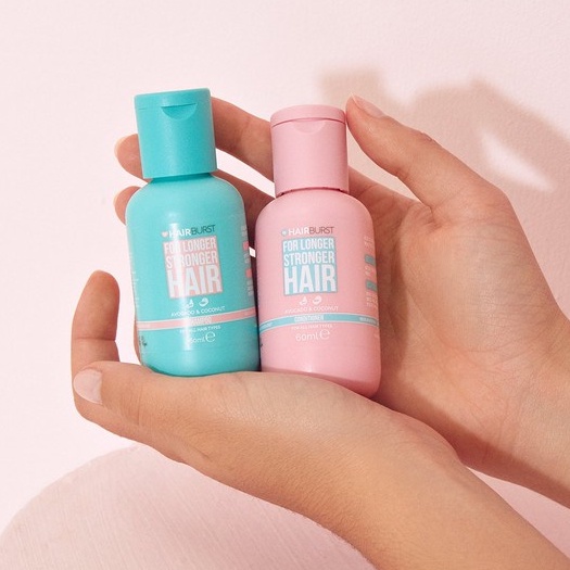 Travel Size Bộ Dầu Gội &amp; Dầu Xả Hairburst For Longer Stronger Hair (2x60ml) + Qùa Tặng Túi Pouch