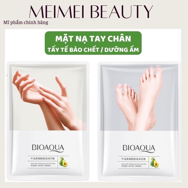 Mặt nạ chân tay BIOAQUA thành phần bơ tự nhiên dưỡng ẩm tẩy tế bào chết đôi chân đôi tay, giảm khô và bong tróc da MN19