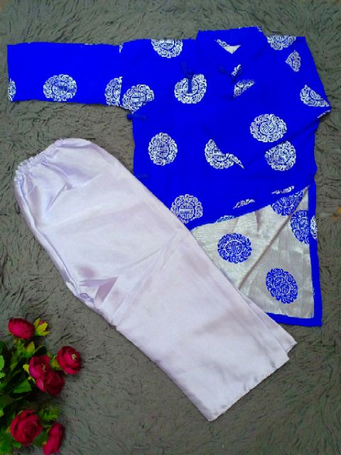 Áo dài gấm thái tuấn cho bé (áo, quần)