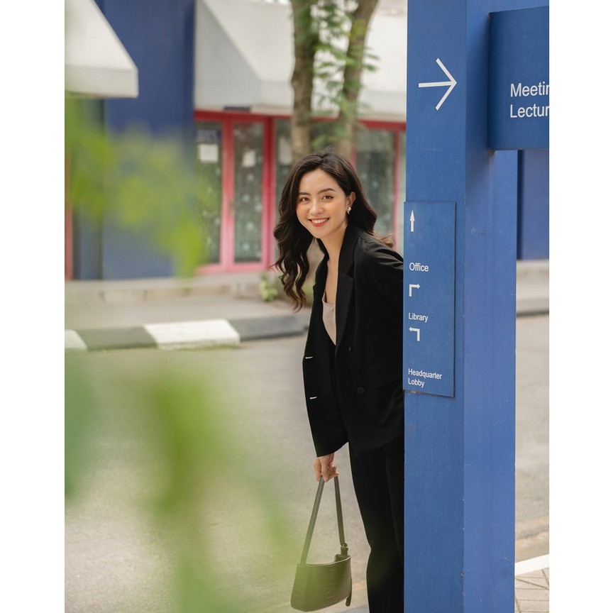 Set vest nữ đen trơn Mosohali áo vest 4 khuy cùng quần âu dáng đứng set blazer nữ thiết kế thời trang công sở | BigBuy360 - bigbuy360.vn