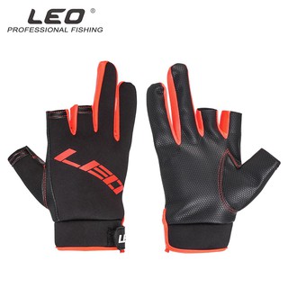 Đôi găng tay câu cá LEO chống trơn trượt, bao tay đi câu cá dạng nửa ngón siêu bền dùng câu lure câu cá biển