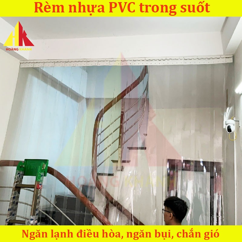 Rèm nhựa PVC ngăn lạnh điều hòa HOANGKHANH  Rèm ngăn lạnh giá rẻ - Màn nhựa PVC trong suốt