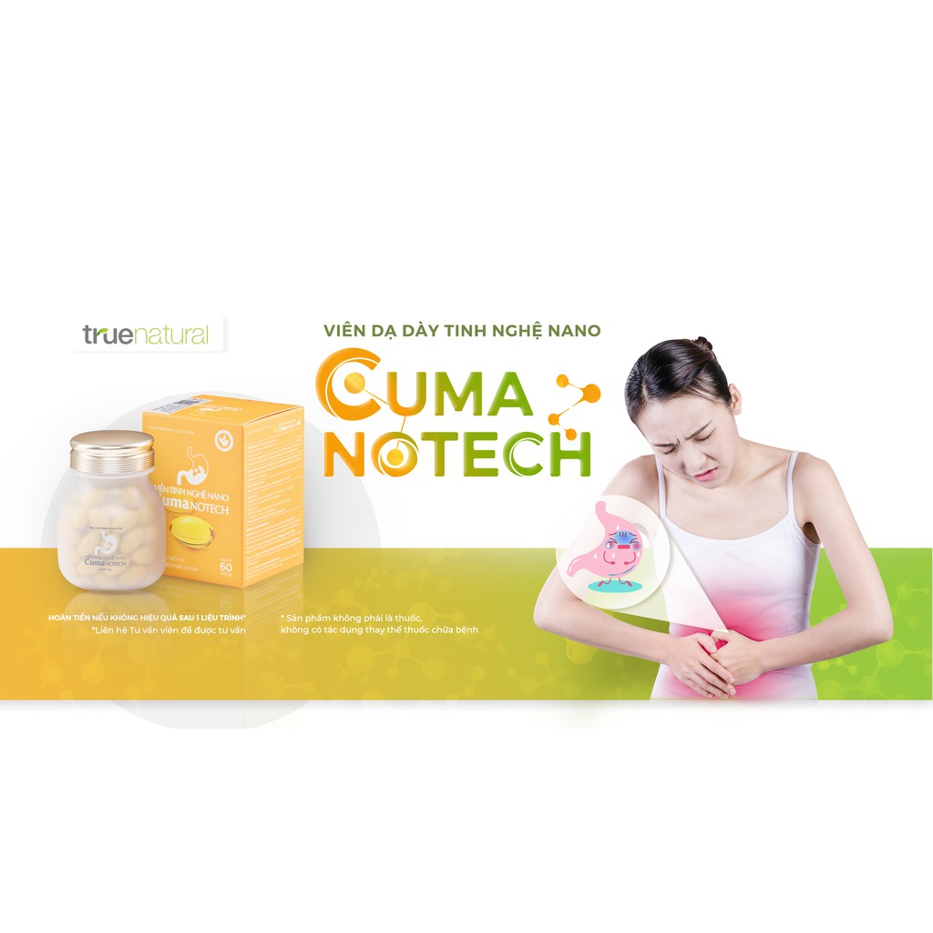 Viên Tinh Nghệ Dạ Dày Nano Cuma Notech TRUE NATURAL Hỗ Trợ Giảm Các Triệu Chứng: Đau Thượng Vị, Ợ Chua, Trào Ngược | BigBuy360 - bigbuy360.vn