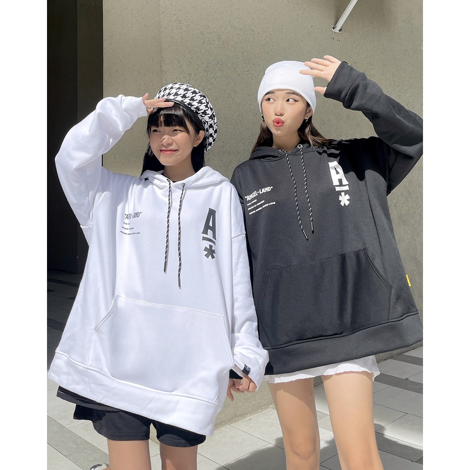 Áo Khoác Hoodie Angel-Land The Fives White Hoodie Nỉ Bông - T5W