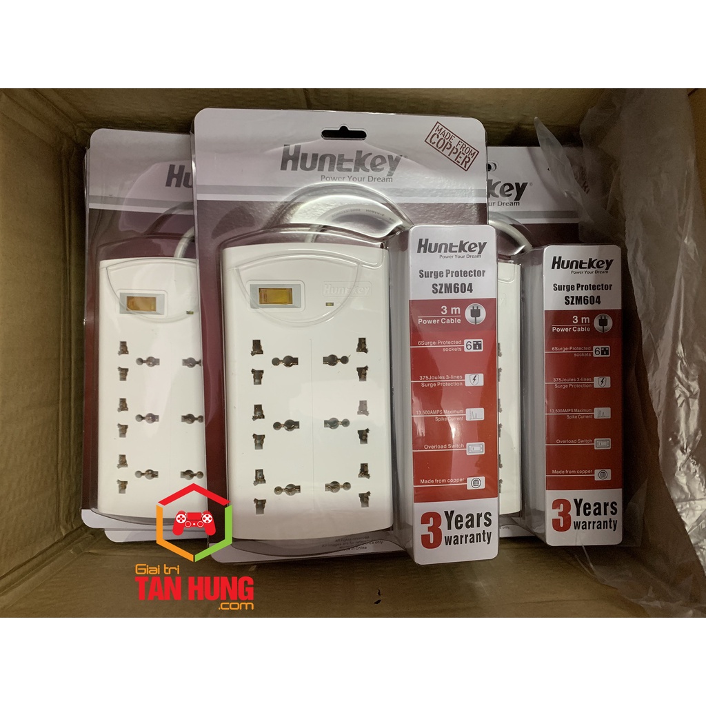 Ổ Điện Huntkey 6 chấu cao cấp SZM604 hàng chính hãng