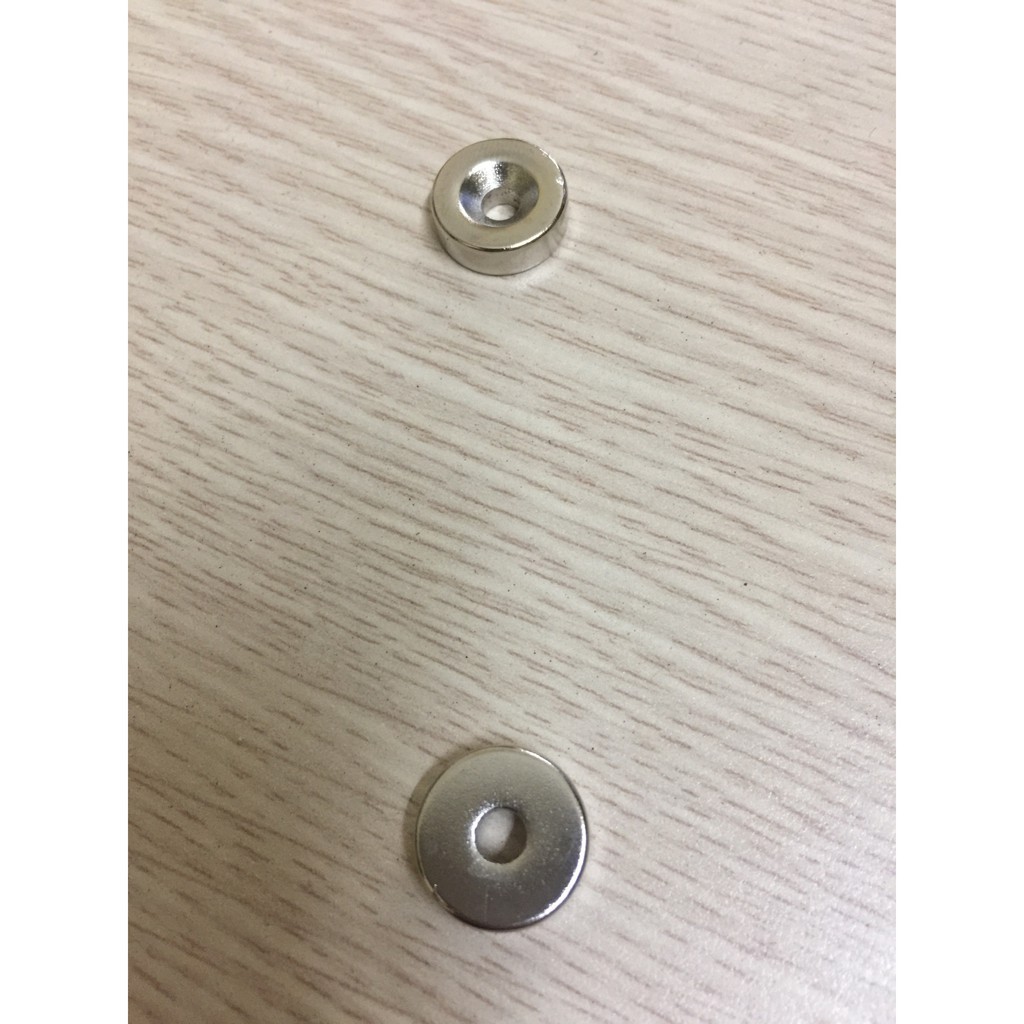 [Xả Kho Giá Xưởng] Nam châm viên 15*5 lỗ 5 mm, loại nam châm trắng đất hiếm có lỗ lực hút mạnh