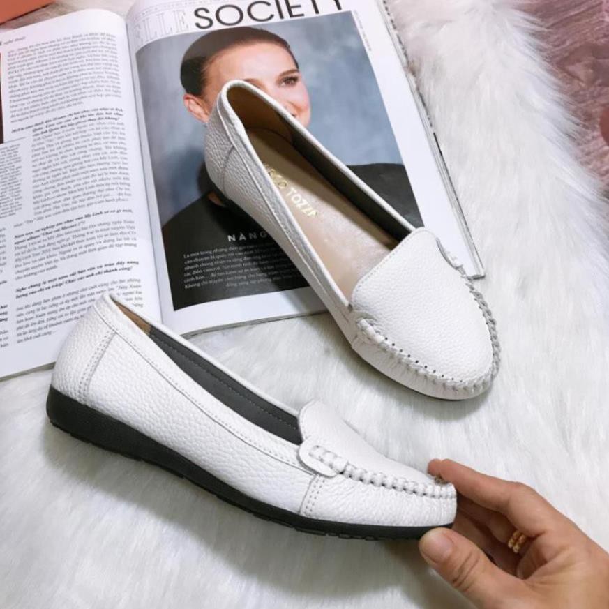 Giày Lười Giày Mọi Nữ Chất Da Bò Đế Bằng Chống Trượt Không Thấm Nước Hàng Chính Hãng Ba Màu Y Hình | BigBuy360 - bigbuy360.vn