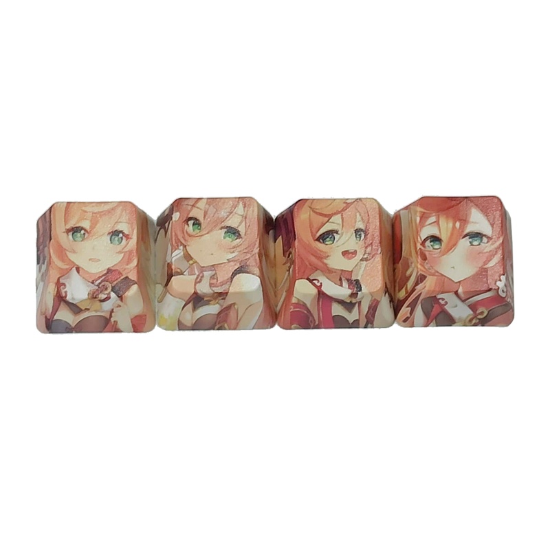 Bộ Phím Rời PBT Genshin-Impact 4 Nút Cho Bàn Phím Cơ Cherry MX