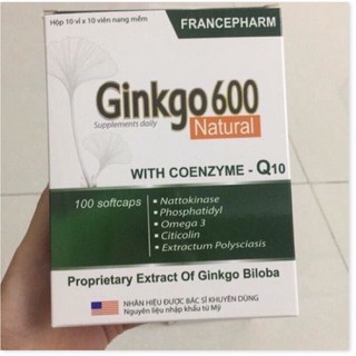 (CHÍNH HÃNG) Ginkgo 600 viên uống hoạt huyết dưỡng não hộp 100 viên
