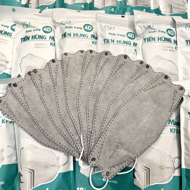 Khẩu trang Kf94 TIẾN HÙNG MASK thùng 300 chiếc mix màu từ vải tự nhiên theo công nghệ Hàn Quốc chống bụi mịn.