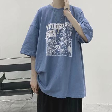 Áo thun tay ngắn dáng rộng màu sắc trẻ trung phong cách Hàn Quốc thời trang khuôn viên áo phông unisex bông áo phông form rộng