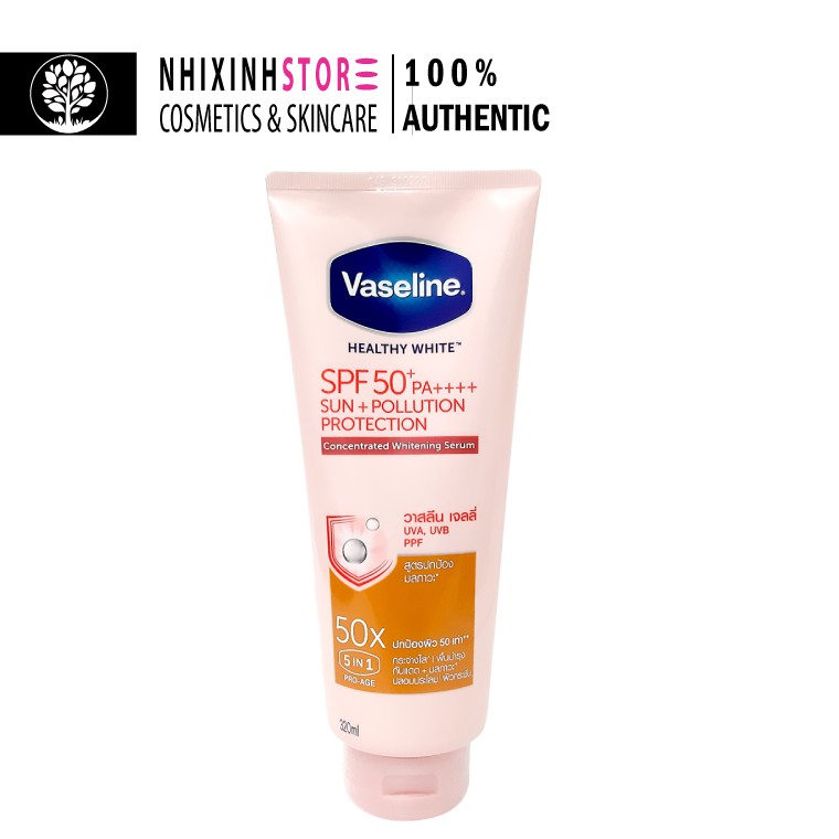 Dưỡng Thể Trắng Da, Chống Nắng Vaseline 50X 5in1 SPF50+/PA++++ 320ml | BigBuy360 - bigbuy360.vn
