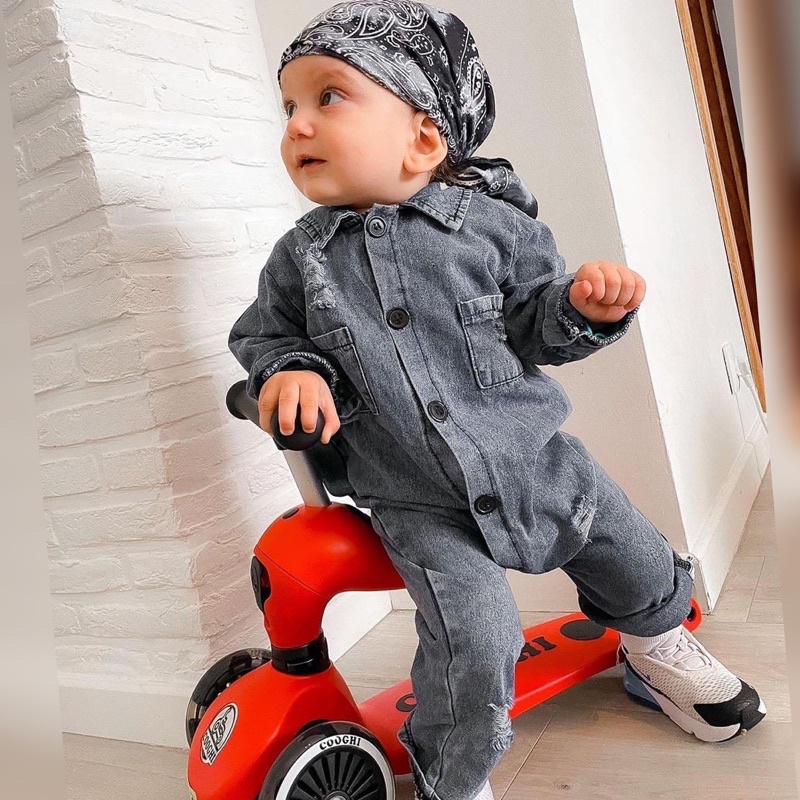 Xe scooter 3 in 1 Cooghi Velo Kids cho bé 1-5 tuổi kết hợp chòi chân có cần đẩy, đèn LED