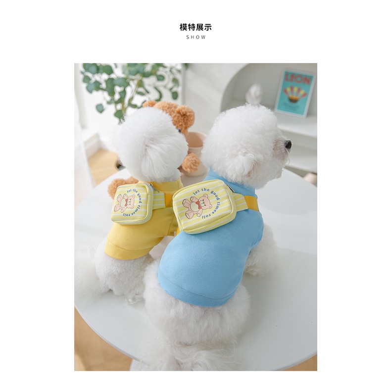 áo thun túi bao tử Teddy 2023 cho chó mèo