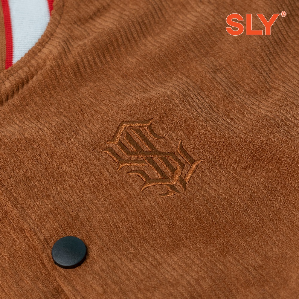 Áo khoác vải gân Corduroy SLY màu nâu