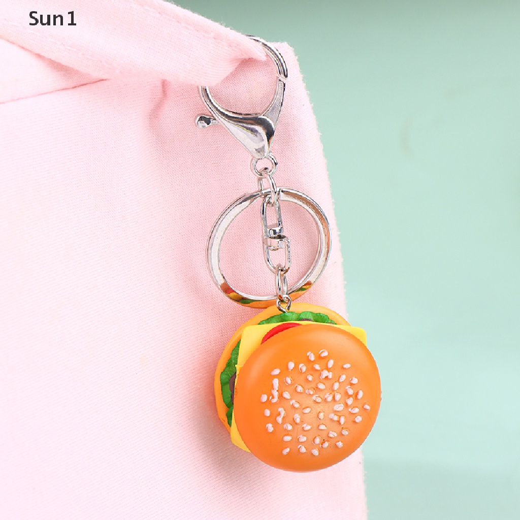 Sun1 &gt; Móc Khóa Handmade Hình Hamburger Mô Phỏng Mới