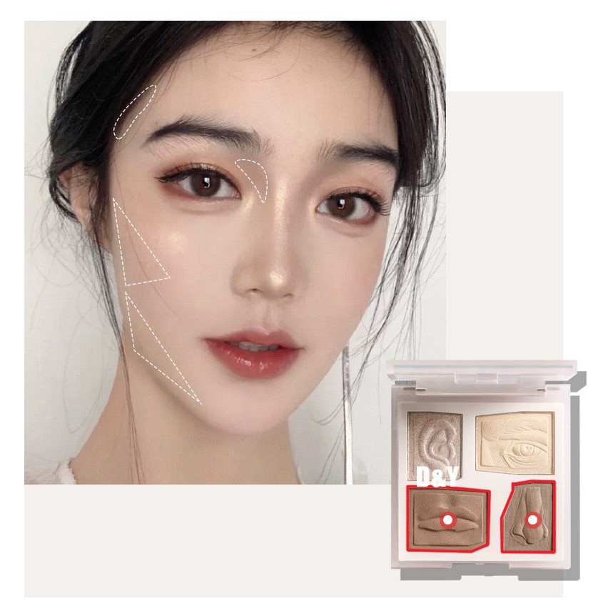 [Hàng mới về] Bảng phấn trang điểm Minshzee 4 màu 3 trong 1 dùng tạo khối tự nhiên | BigBuy360 - bigbuy360.vn