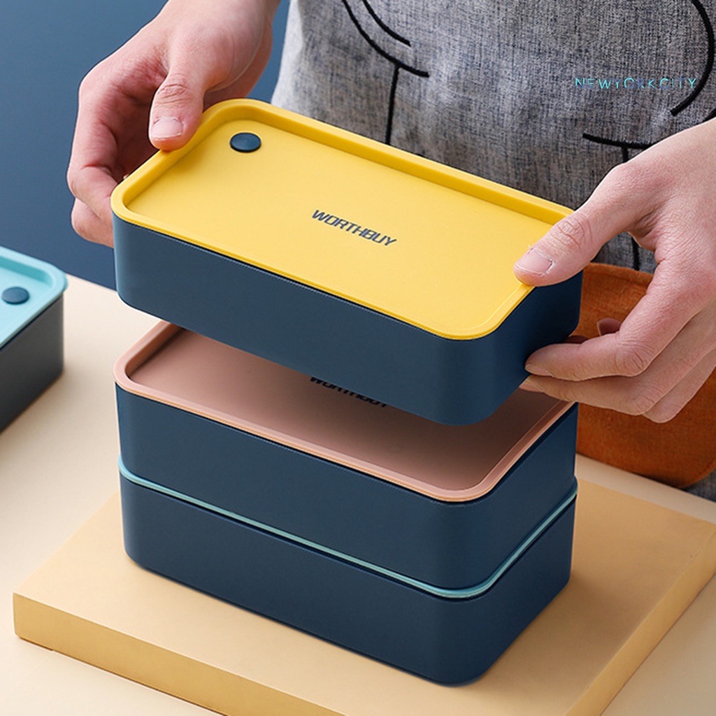 Hộp Đựng Cơm Trưa NYC 720ml Bằng Silicone Chịu Nhiệt Thiết Kế Chia Ngăn Tiện Dụng