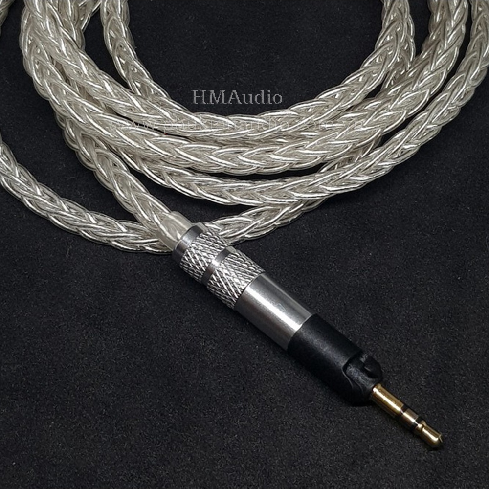 Dây tai nghe đồng mạ bạc OFC 1.0mm tết 8 - Sennheiser HD598/ HD560s