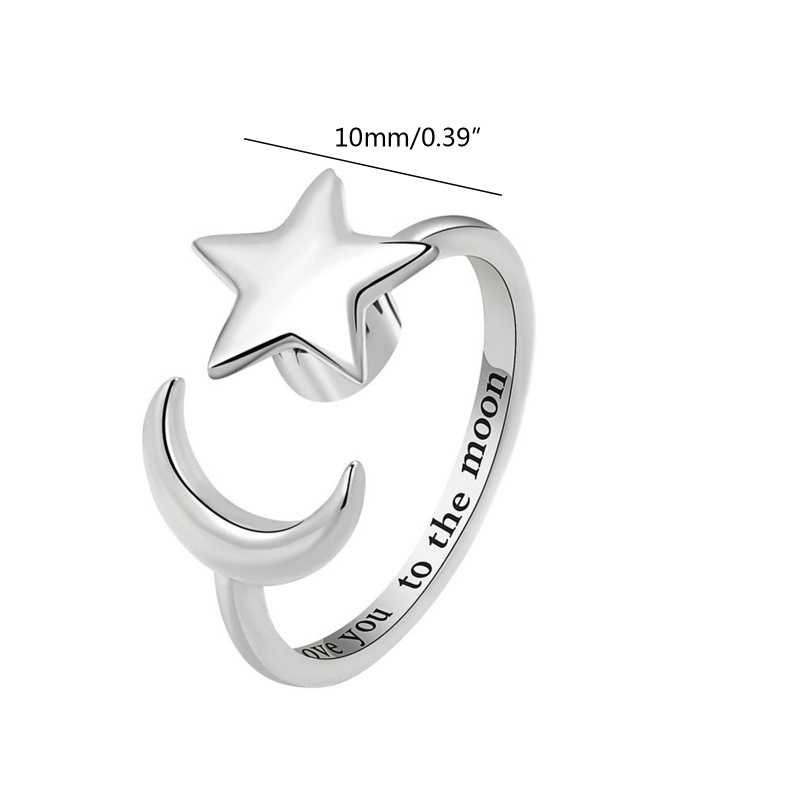 Nhẫn Mặt Trăng Và Ngôi Sao Xoay Độc Đáo Cho Nữ