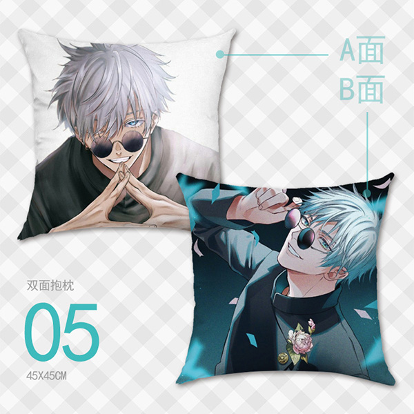 1 Vỏ Gối In Hình Jujutsu Kaisen Gojo Satoru Itadori Yuuji Kích Thước 45Cm x