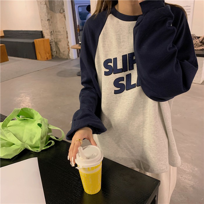 Áo thun cổ tròn dài tay phong cách cổ điển cho nữ