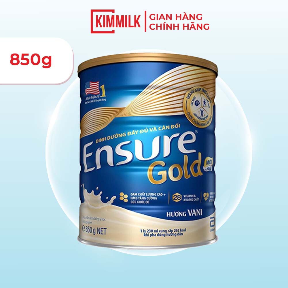 Sữa bột Abbott Ensure Gold Abbott hương vani (HMB) 850g