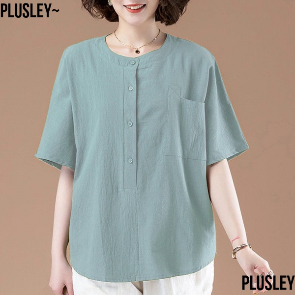 Áo Thun Cotton Tay Ngắn Dáng Rộng Plus Size Thời Trang Mùa Hè Cho Nữ Trung Niên
