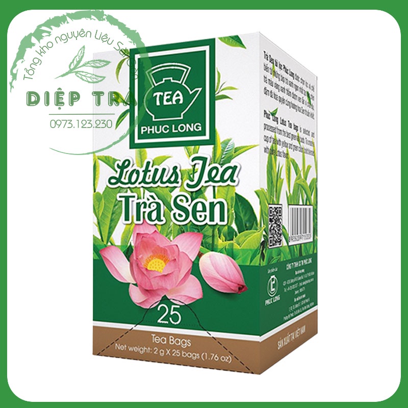 Trà túi lọc Phúc Long vị Olong / Sen / Đào / Vải / Trà xanh / Trà lài / Hồng trà / Hoa hồng 50g