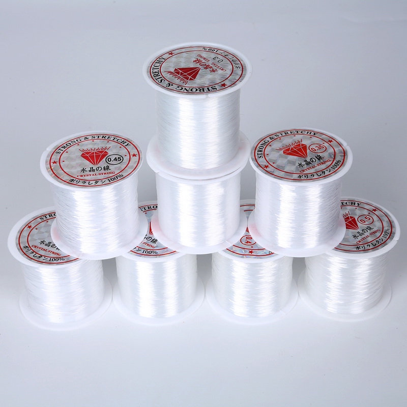 Cuộn dây nylon câu cá trong suốt không co giãn dùng xâu chuỗi hạt làm trang sức 0.2/0.25/0.3/0.35/0.4/0.45/0.5/0.6mm