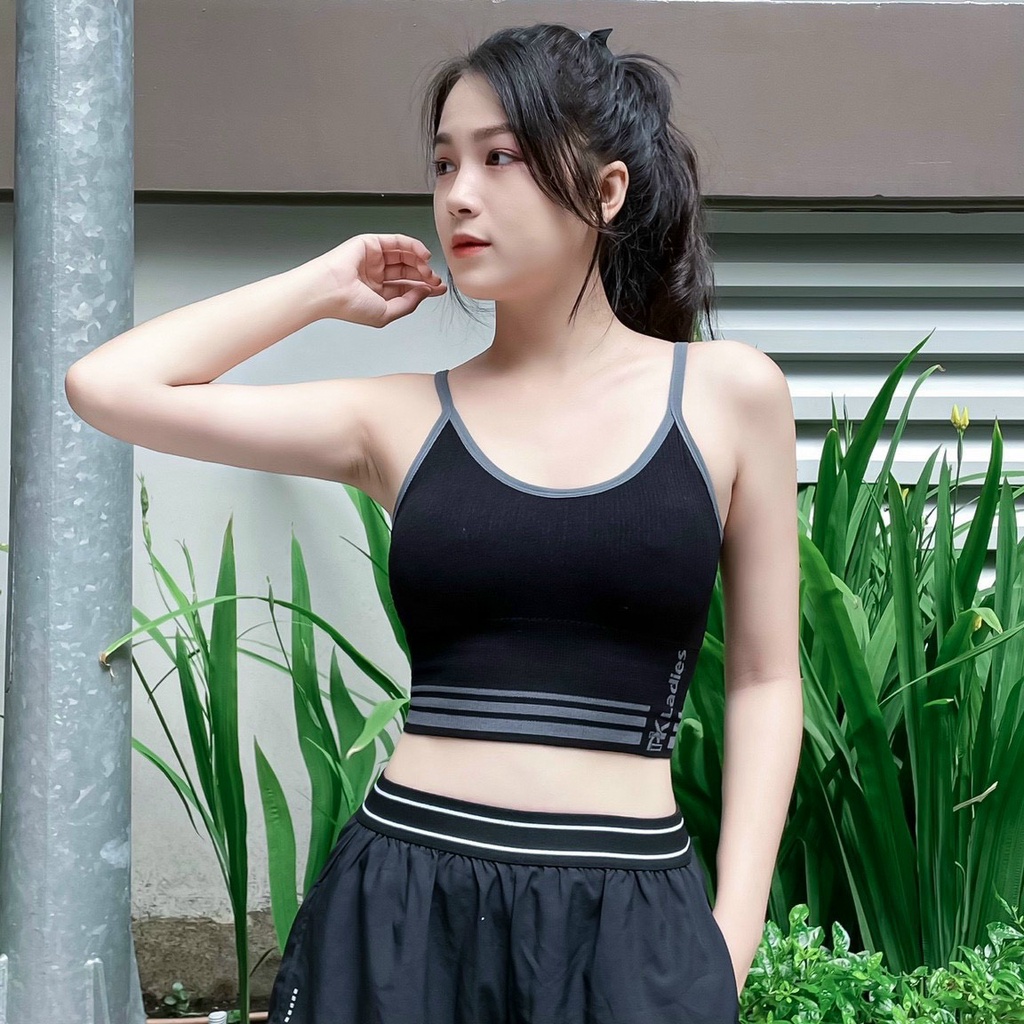 Áo Bra dệt kim tuyến Chữ U Đan Dây - Áo Chữ U Dây Chéo Thun Dệt Tập Thể Thao Yoga Gym