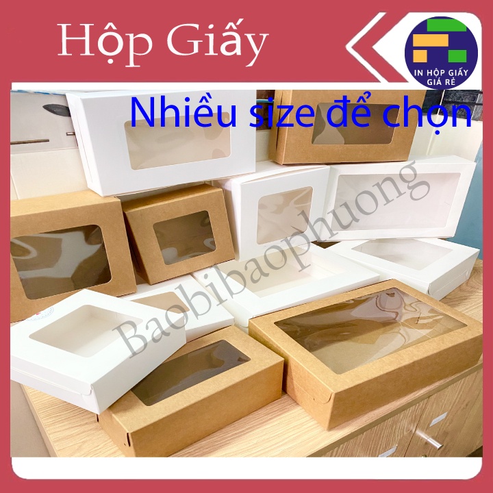 Hộp giấy đựng bánh handmade nhiều size set 10 hộp