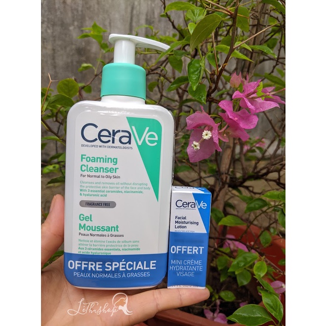[Nội địa Pháp] Sữa rửa mặt CeraVe 236ml tặng kèm kem dưỡng ẩm
