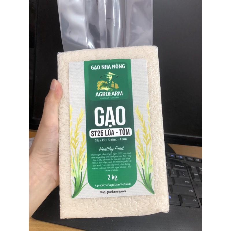 Gạo ST25 lúa - tôm túi 2kg