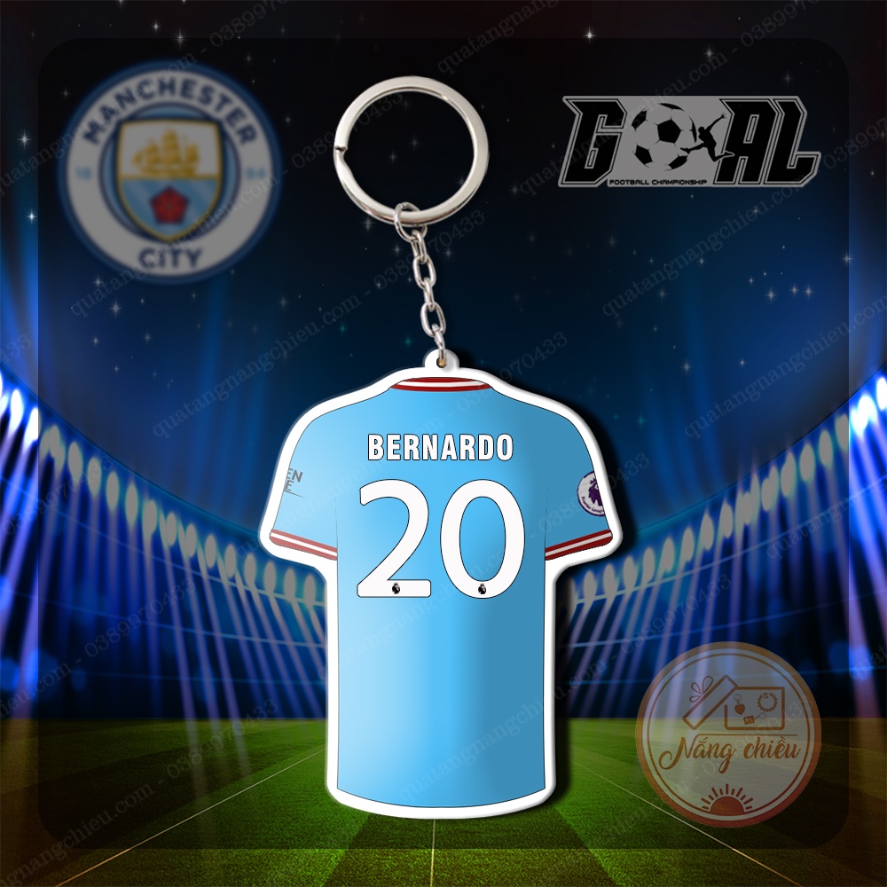 Móc Khóa Dày In Sắc Nét 2 Mặt, In Áo Đấu CLB Manchester City ☘️MÓC KHÓA THẺ CẦU THỦ☘️