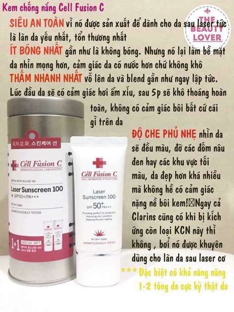 &lt; Kem chống nắng Cell Fusion &gt;