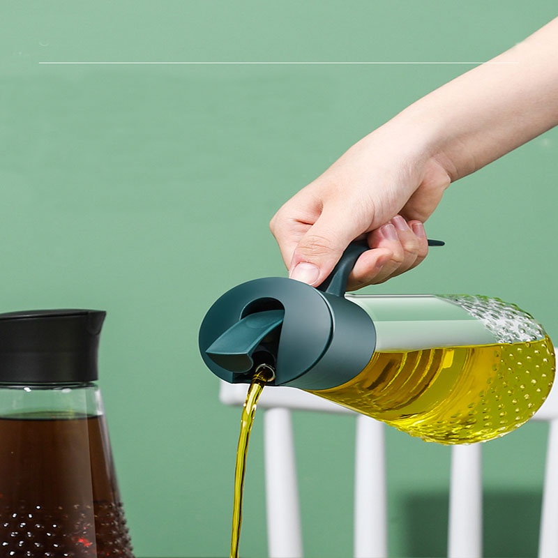 Chai Thủy Tinh Đựng Dầu Ăn Nước Mắm Chai Lọ Chiết Rót Tự Động Mở Nắp Khi Rót TomHouseVN
