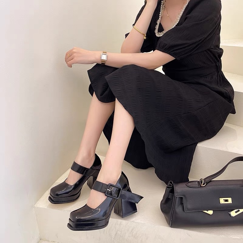 Giày oxford Mary Jane quai cài đế cao trụ vuông 9cm - G9CM